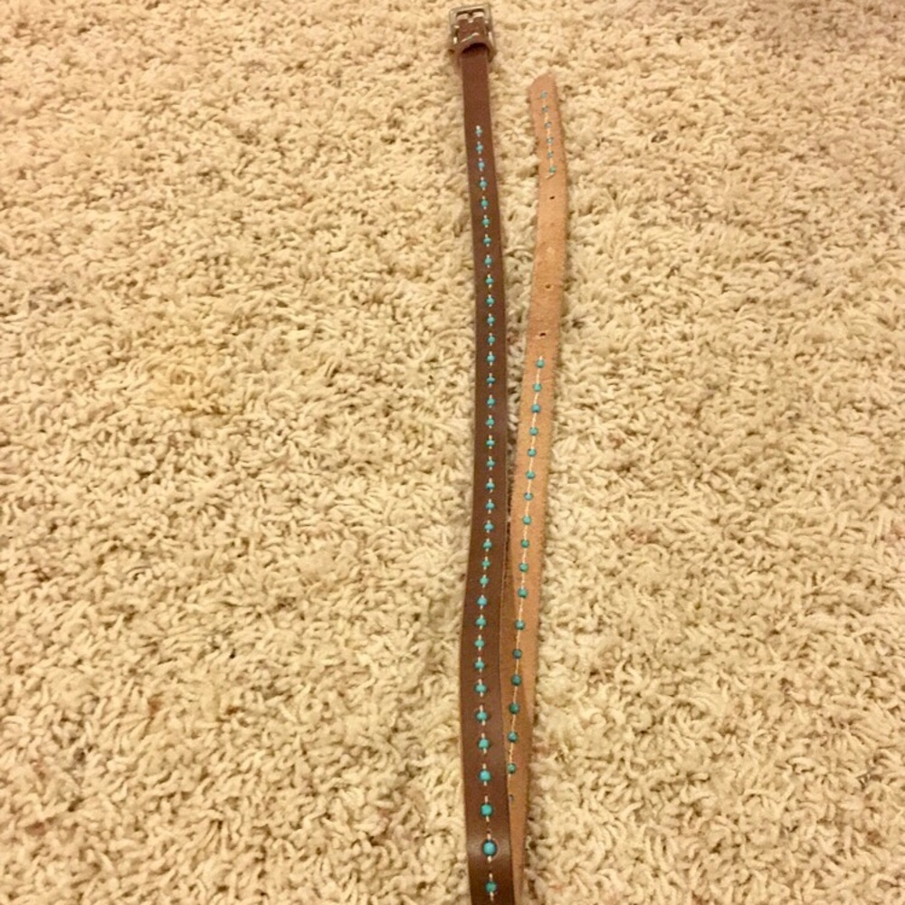Sz 26 Bead and Leather Belt